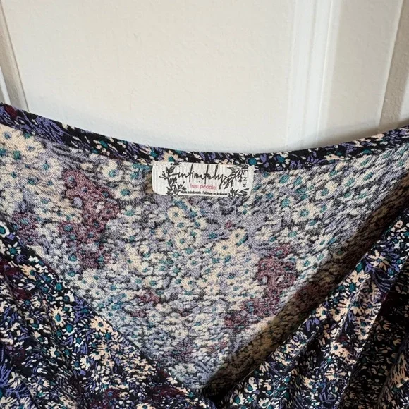 Free People Intimately Floral Romantic Wrap Mini Dress Vacation Spring Break - Picture 3 of 5